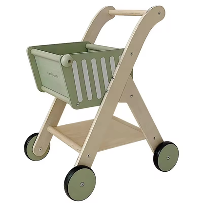 Wooden Activity Baby Walker Children Role Play Toys Simulation Supermarket Shopping Cart Early Learning Education Toys for Kids