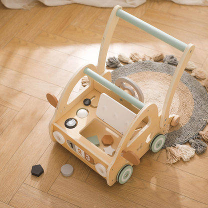 Wooden Activity Baby Walker Multifunction Wooden Cognitive Toys Learning Educational Toys for Kids