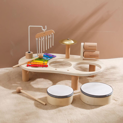 Wooden Multi-functional Musical Instrument Toys Kids Montessori Toys Early Learning Educational Toys for Children Toddlers