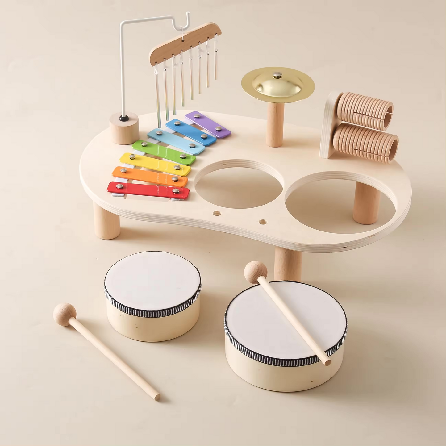 Wooden Multi-functional Musical Instrument Toys Kids Montessori Toys Early Learning Educational Toys for Children Toddlers