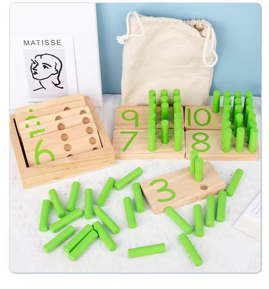 Wooden Number Cognition Toys Math Teaching Aids Kids Montessori Toys Preschool Early Learning Educational Toys for Baby Toddlers