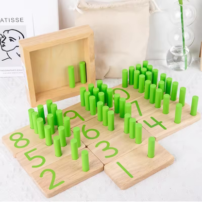 Wooden Number Cognition Toys Math Teaching Aids Kids Montessori Toys Preschool Early Learning Educational Toys for Baby Toddlers