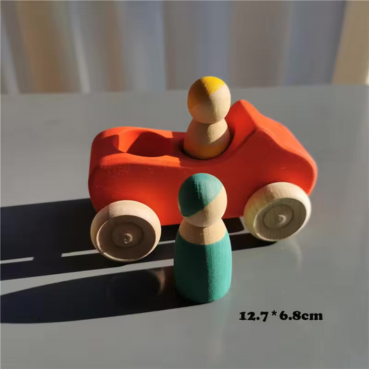 Red car with 2 pegs (1 piece)